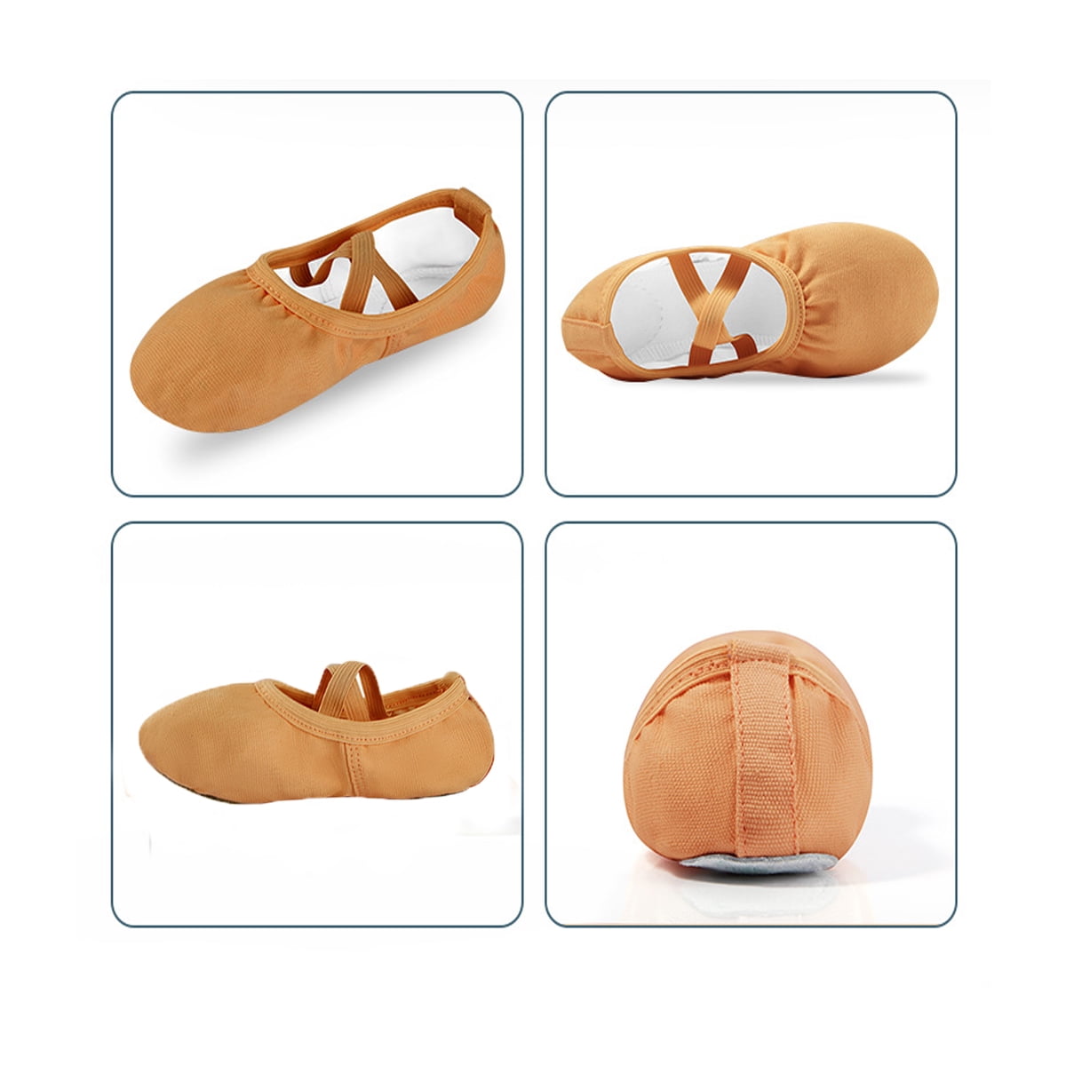 Missfiona Girls Ballet Shoes Canvas No-Tie Ballet Slippers Dance Shoes for Toddler/Little Kid/Big Kid/Boy