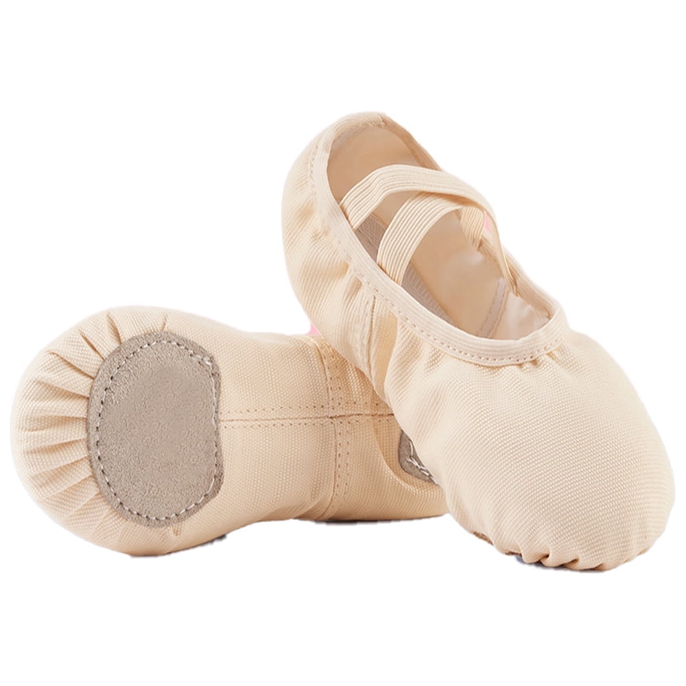 Missfiona Girls Ballet Shoes Canvas No-Tie Ballet Slippers Dance Shoes for Toddler/Little Kid/Big Kid/Boy