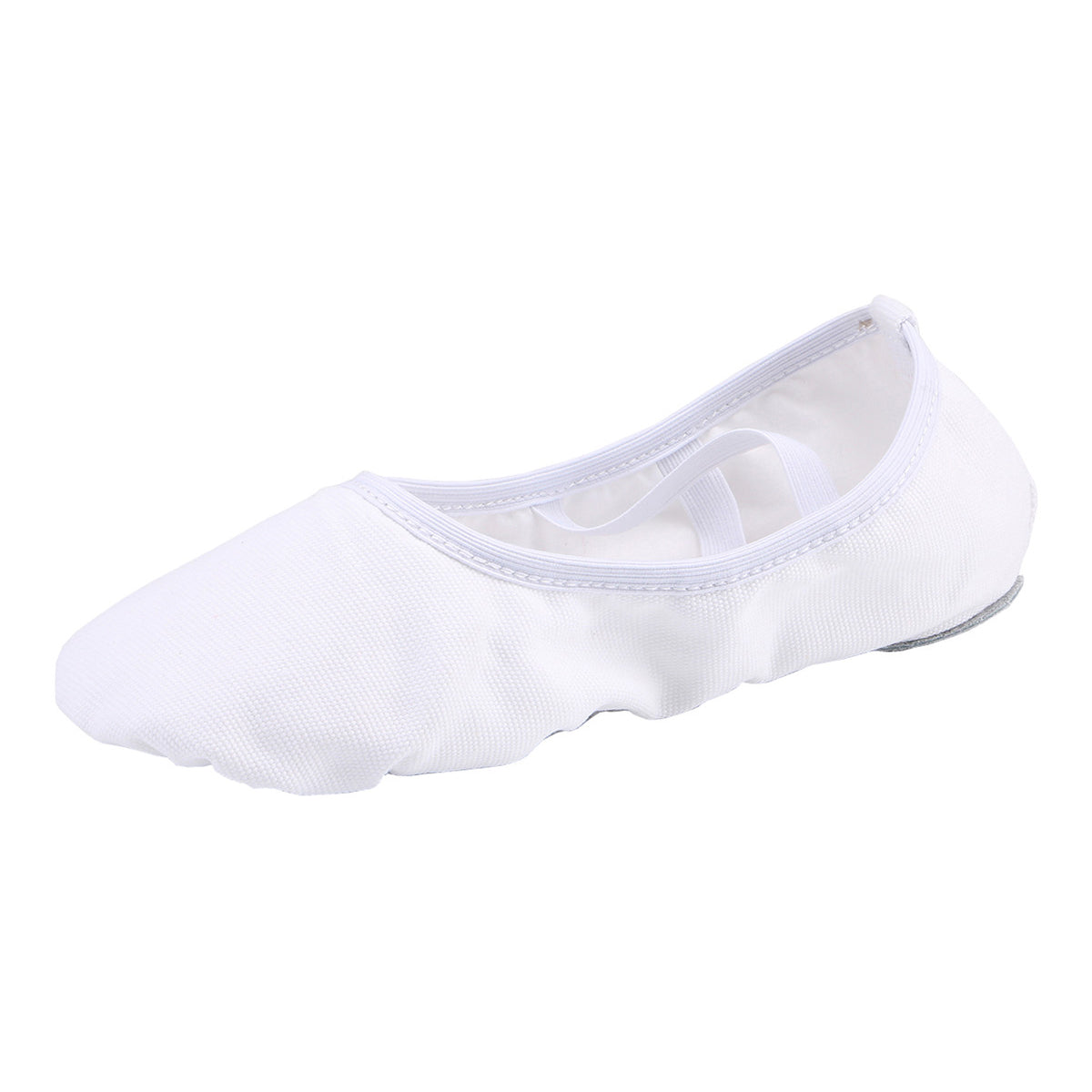 Womens Canvas Ballet Dance Shoes Elastic Band Dance Slippers Belly Flat with Split Sole