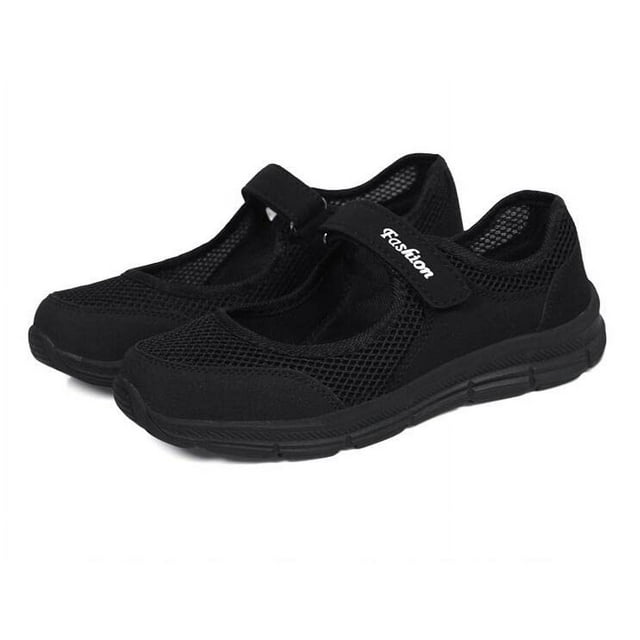 Missfiona Womens Mary Jane Sneakers Walking Shoes Breathable Granny Flat Work Shoes