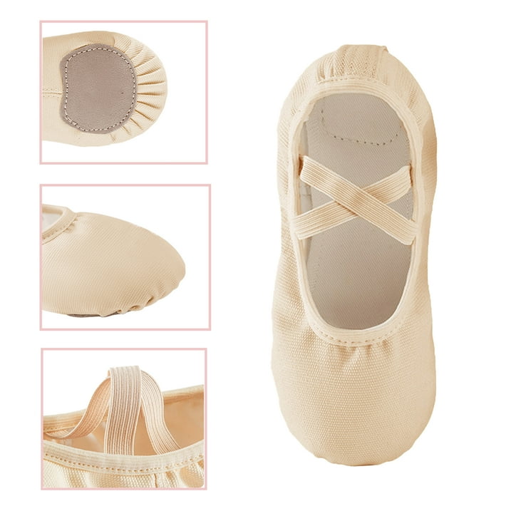 Missfiona Girls Ballet Shoes Canvas No-Tie Ballet Slippers Dance Shoes for Toddler/Little Kid/Big Kid/Boy