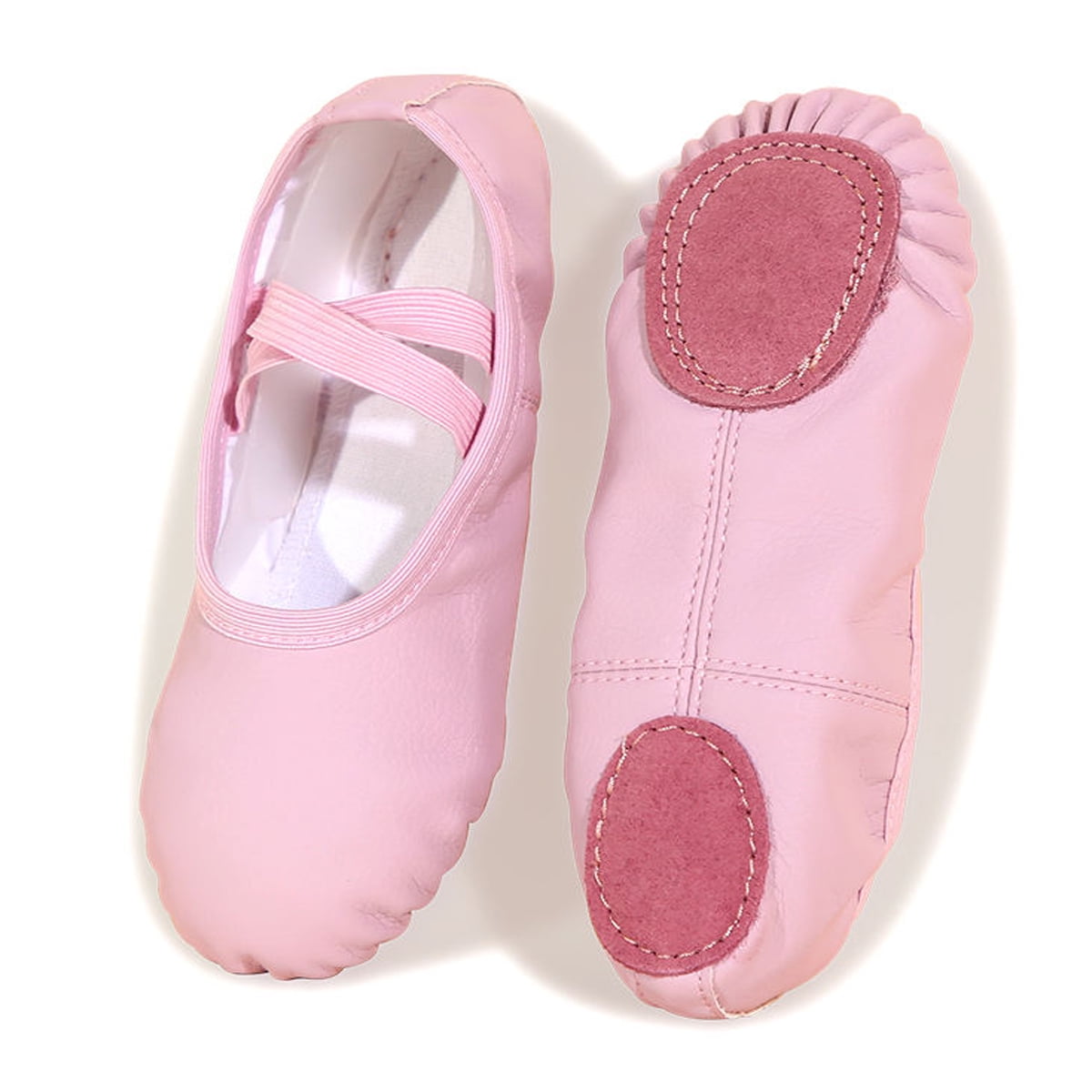 Missfiona Girl Ballet Dance Shoes Soft Leather Ballet Slippers For Toddler/Little Kid/Big Kid