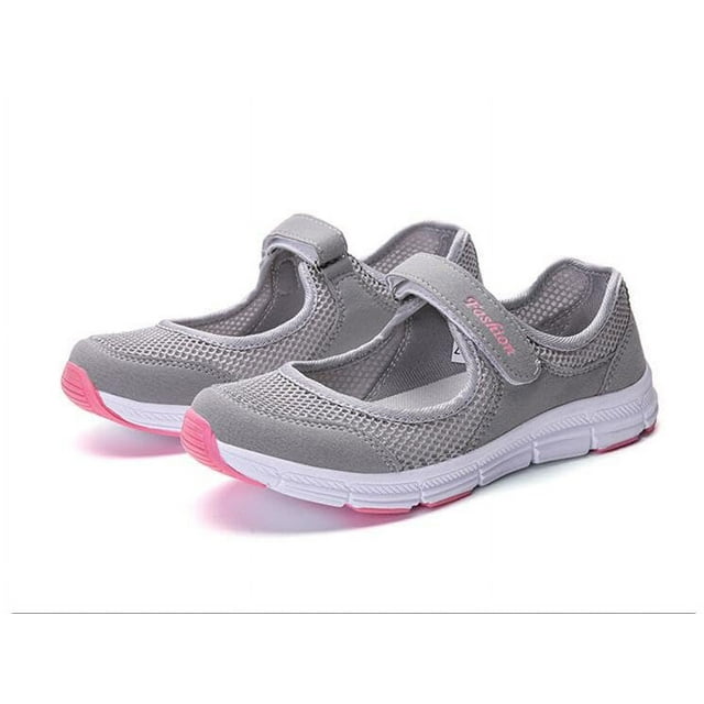 Missfiona Womens Mary Jane Sneakers Walking Shoes Breathable Granny Flat Work Shoes