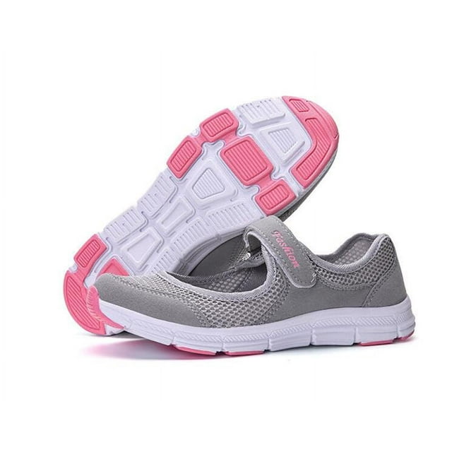 Missfiona Womens Mary Jane Sneakers Walking Shoes Breathable Granny Flat Work Shoes