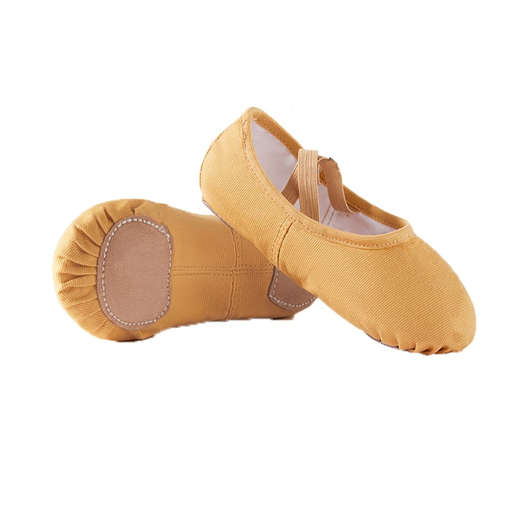 Missfiona Girls Ballet Shoes Canvas No-Tie Ballet Slippers Dance Shoes for Toddler/Little Kid/Big Kid/Boy