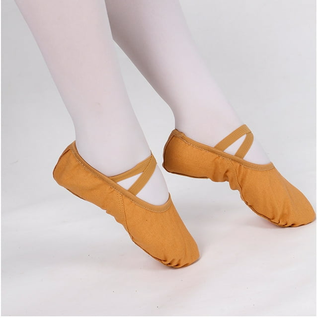 Missfiona Girls Ballet Shoes Canvas No-Tie Ballet Slippers Dance Shoes for Toddler/Little Kid/Big Kid/Boy