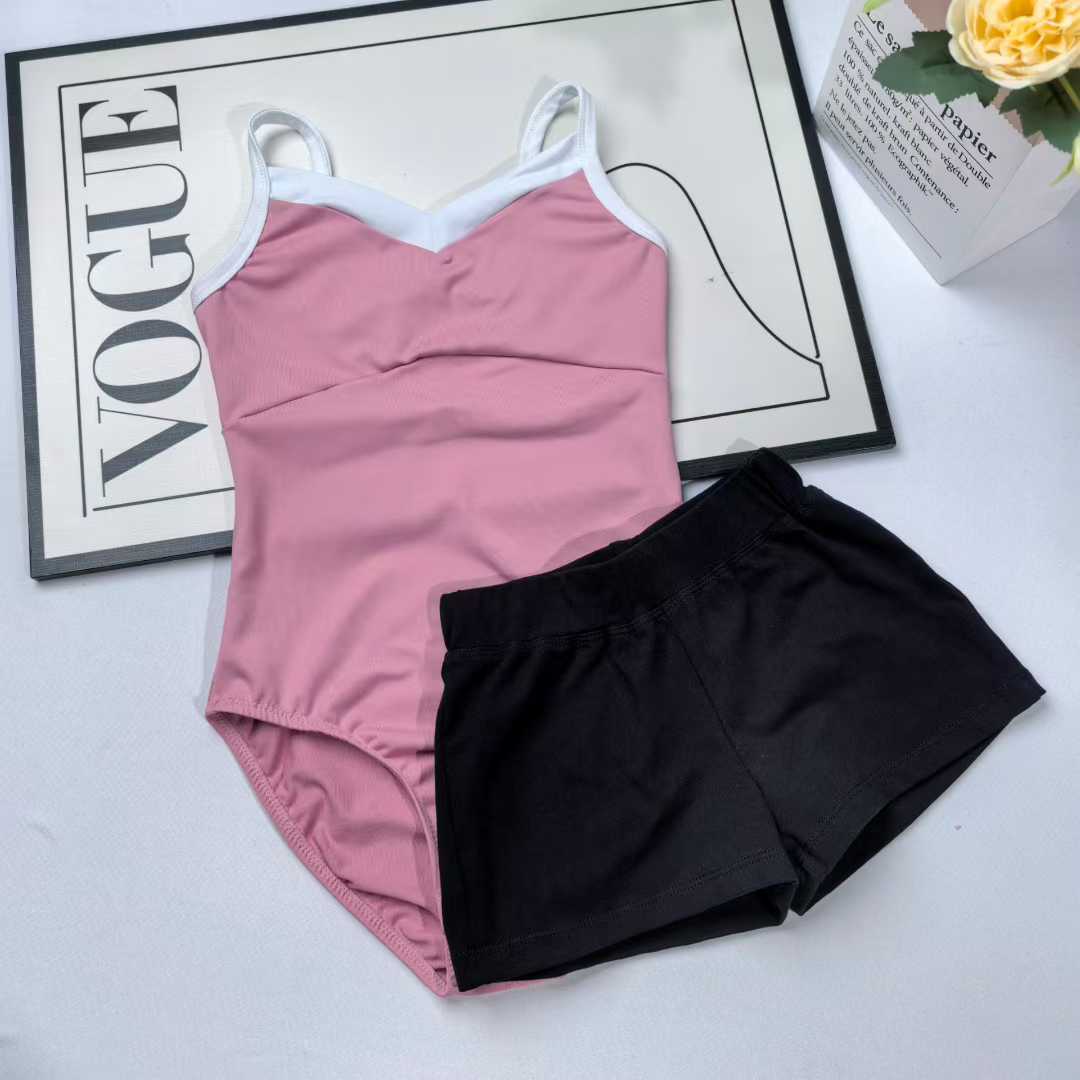 Contrast Color White Pink Ballet Leotards for Girls Toddler Dance Leotard Ballerina Dresses Outfit