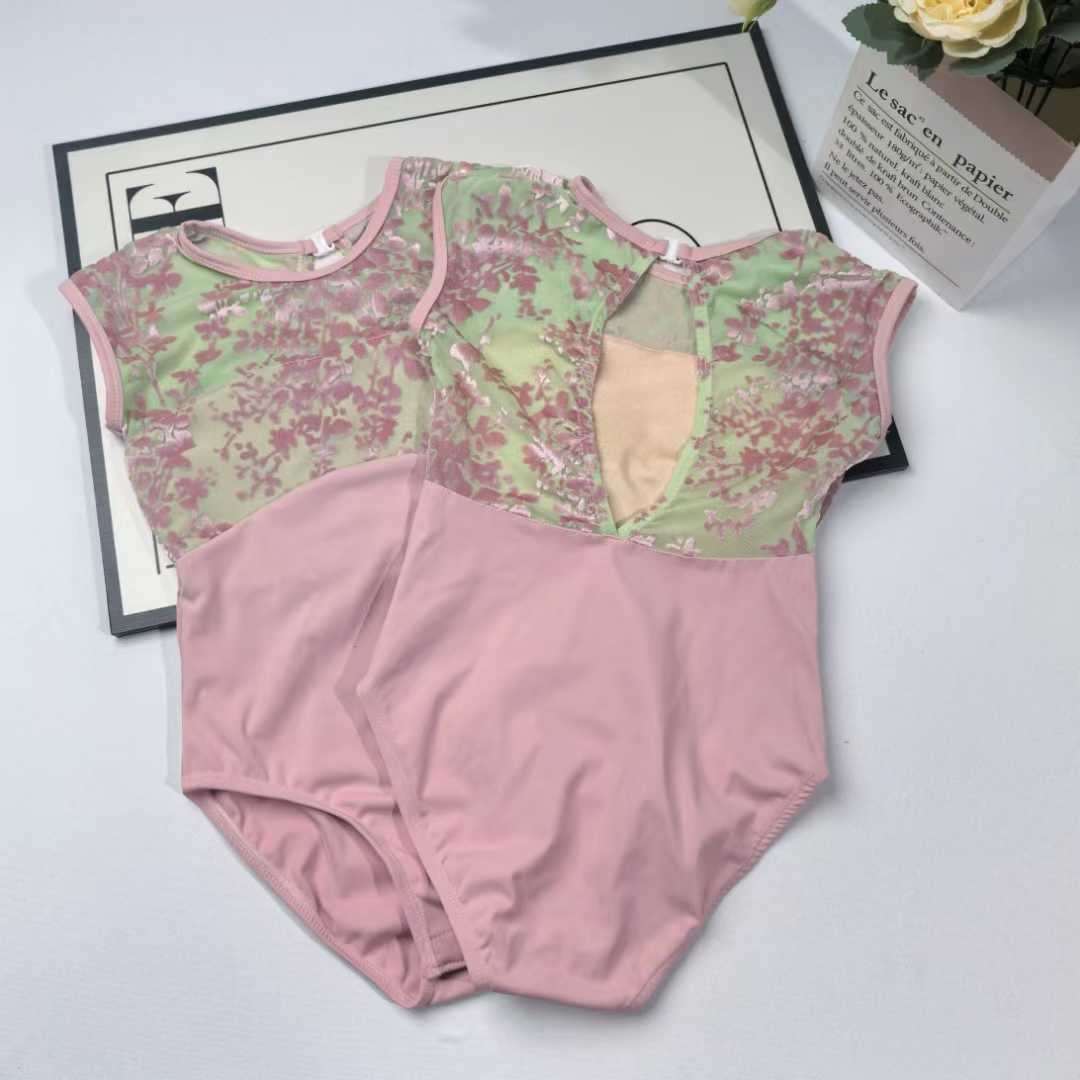 New Trendy Sleeveless Floral Printing Dance Ballet Leotard Ballerina Girls Dance Wear