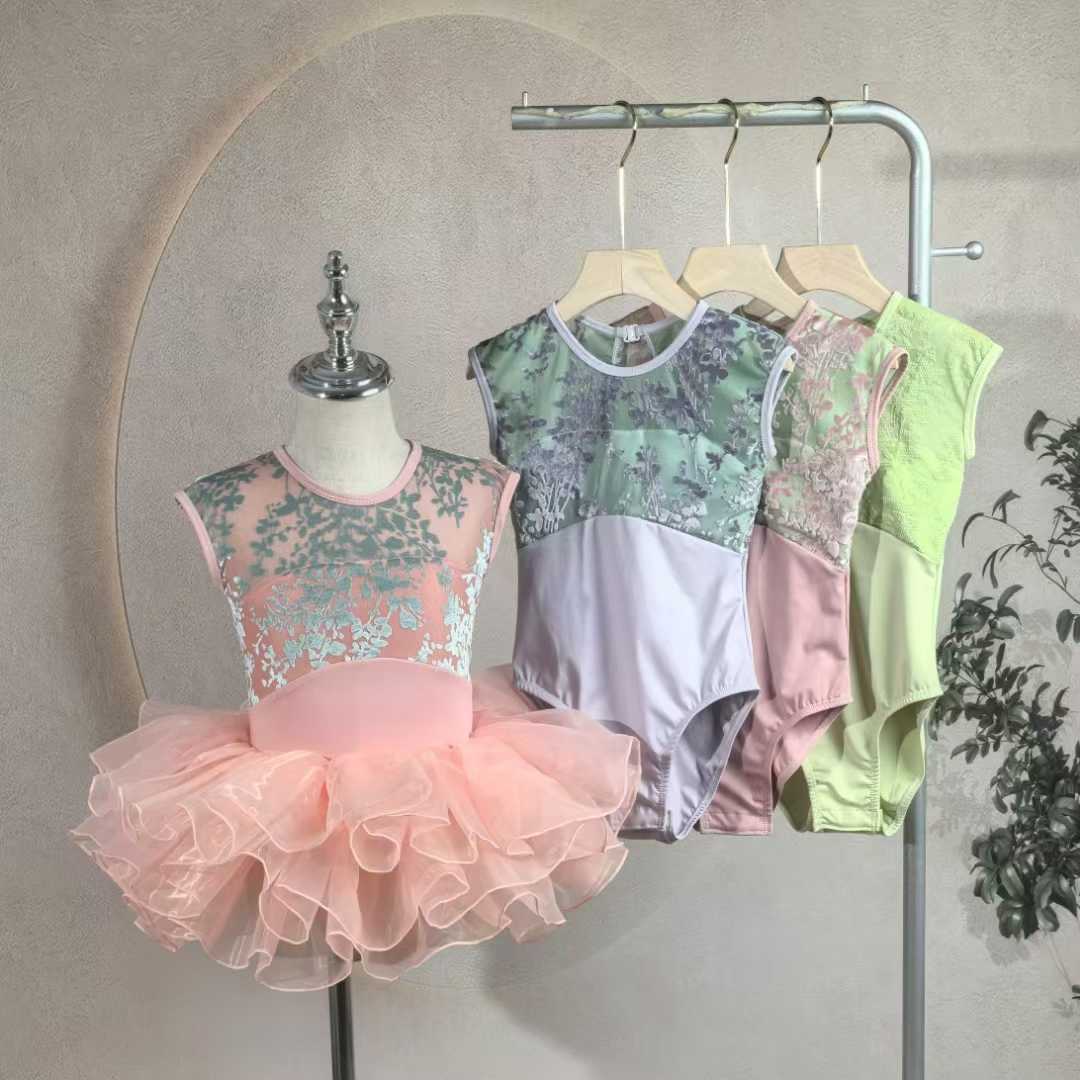 New Trendy Sleeveless Floral Printing Dance Ballet Leotard Ballerina Girls Dance Wear