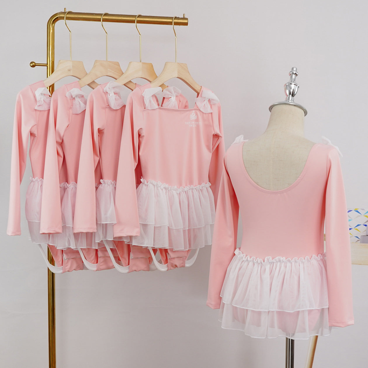Leotard for Girls Long Sleeve Ballet Dress Toddler Dance Leotard with Skirt Kids Gymnastics Outfit