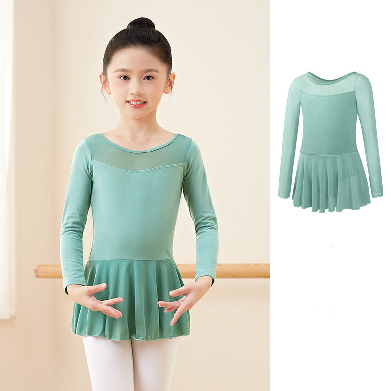 missfiona Mesh Top Girls Classic Dance Dress Ballet Skirted Leotard Activewear