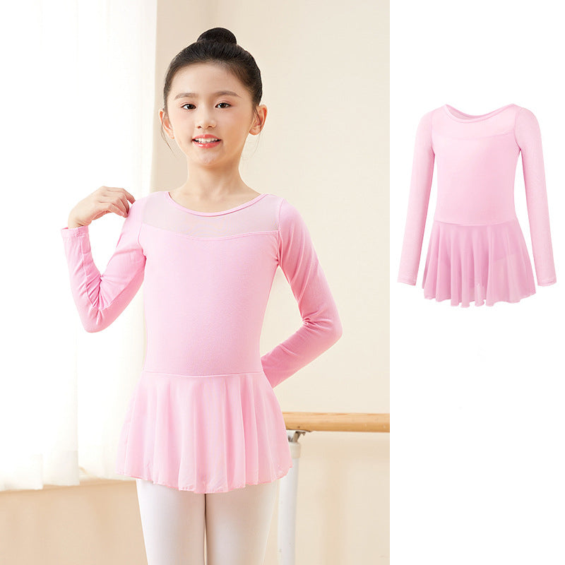 missfiona Mesh Top Girls Classic Dance Dress Ballet Skirted Leotard Activewear