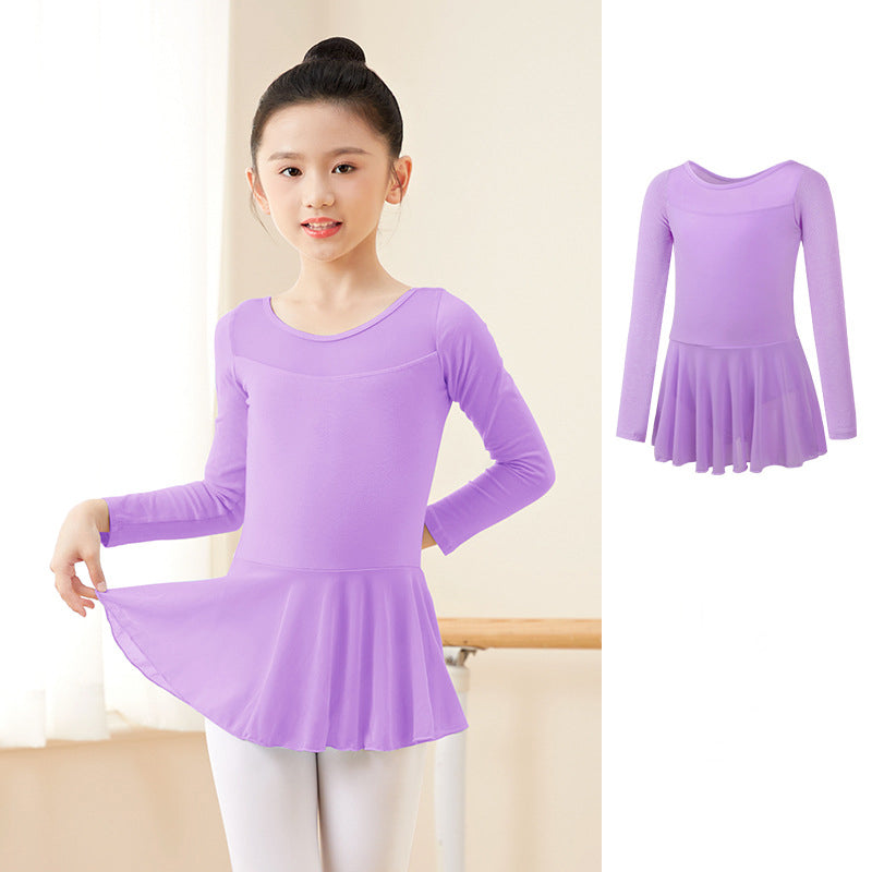 missfiona Mesh Top Girls Classic Dance Dress Ballet Skirted Leotard Activewear