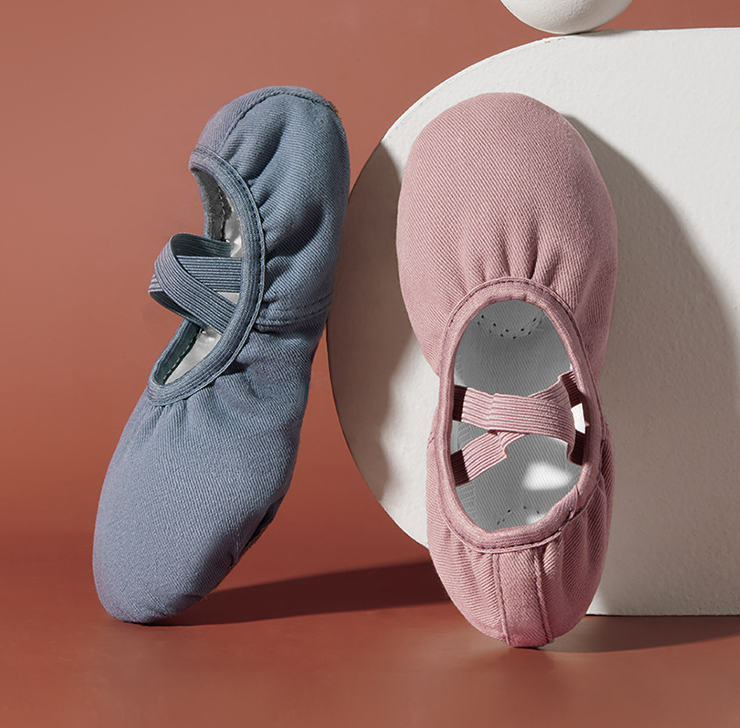 missfiona Canvas Ballet Dance Shoes for Girls/Boys/Womens Split Leather Sole Ballroom Slippers