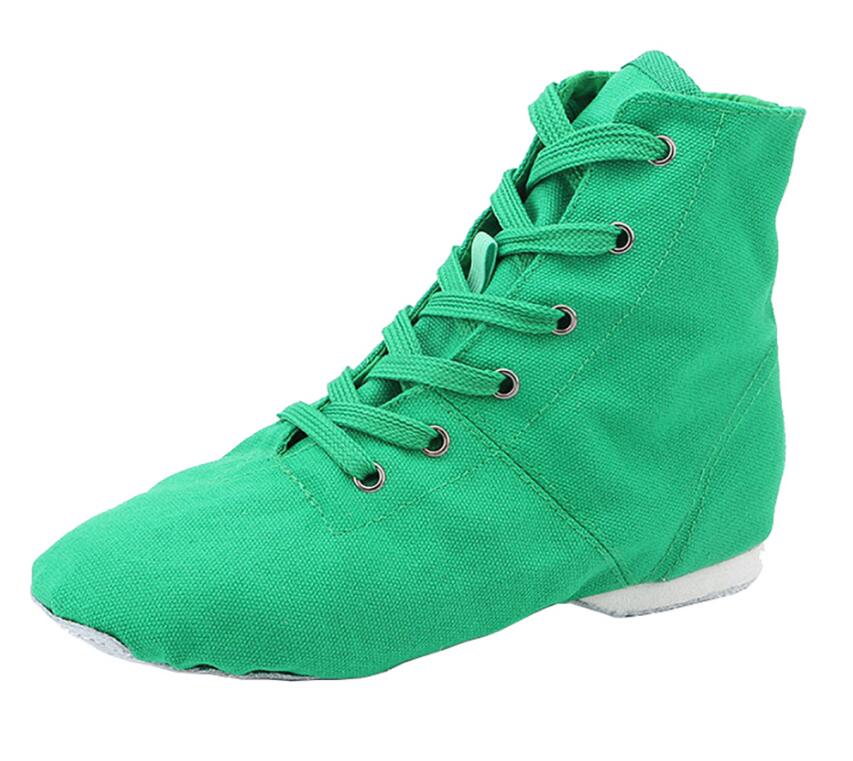 Womens Canvas Over The Ankle Jazz Dance Boots for Kids & Adult Lace-up Ballroom Modern Dance Flat