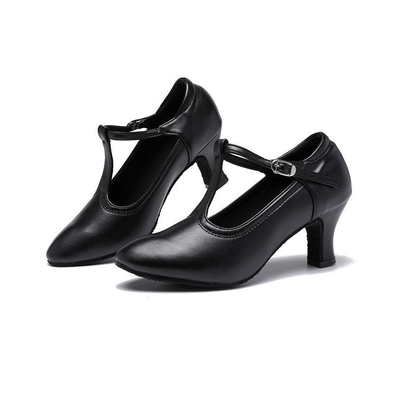 missfiona 2" Character Shoes for Women T-Strap Dance Heels for Ballroom Salsa Tango Wedding Flamenco Latin