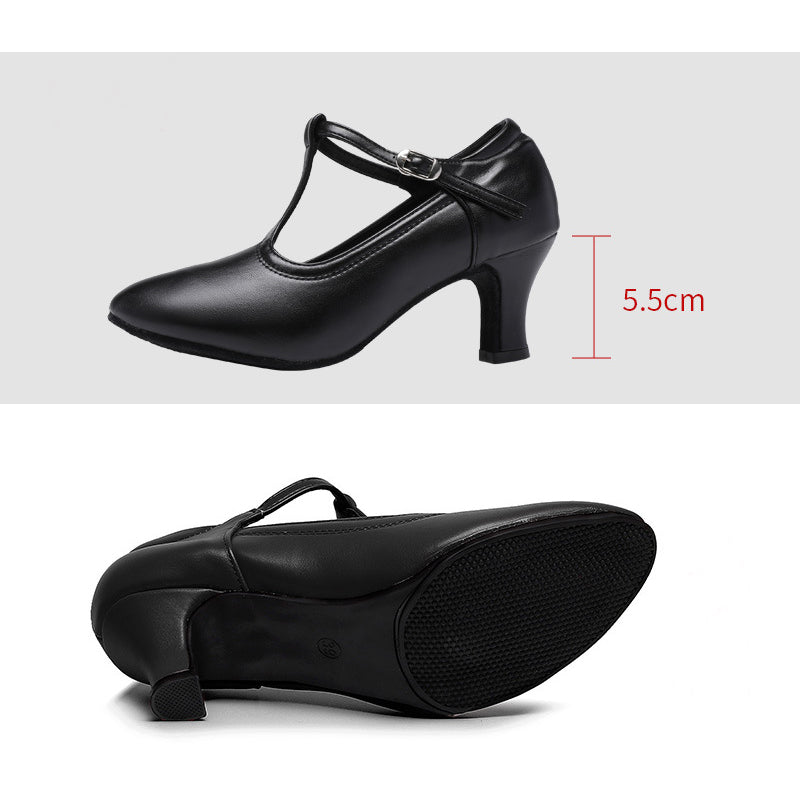 missfiona 2" Character Shoes for Women T-Strap Dance Heels for Ballroom Salsa Tango Wedding Flamenco Latin