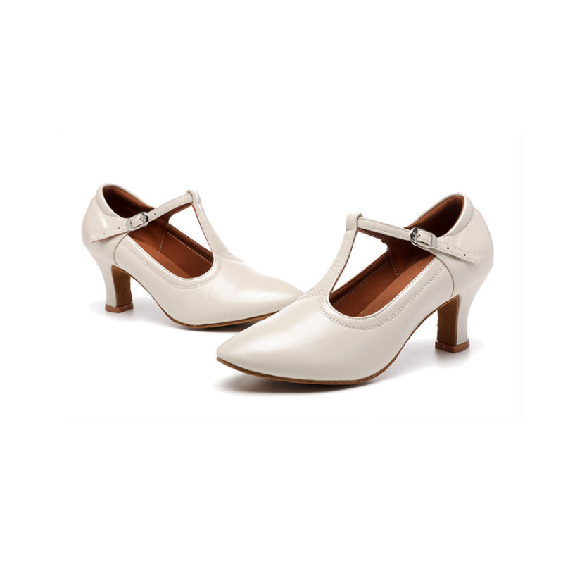 missfiona 2" Character Shoes for Women T-Strap Dance Heels for Ballroom Salsa Tango Wedding Flamenco Latin