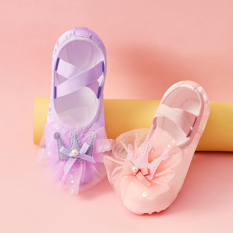 Cute Satin Ballet Shoes for Girls No Drawstring Slip On Dance Practice Ballroom Flat