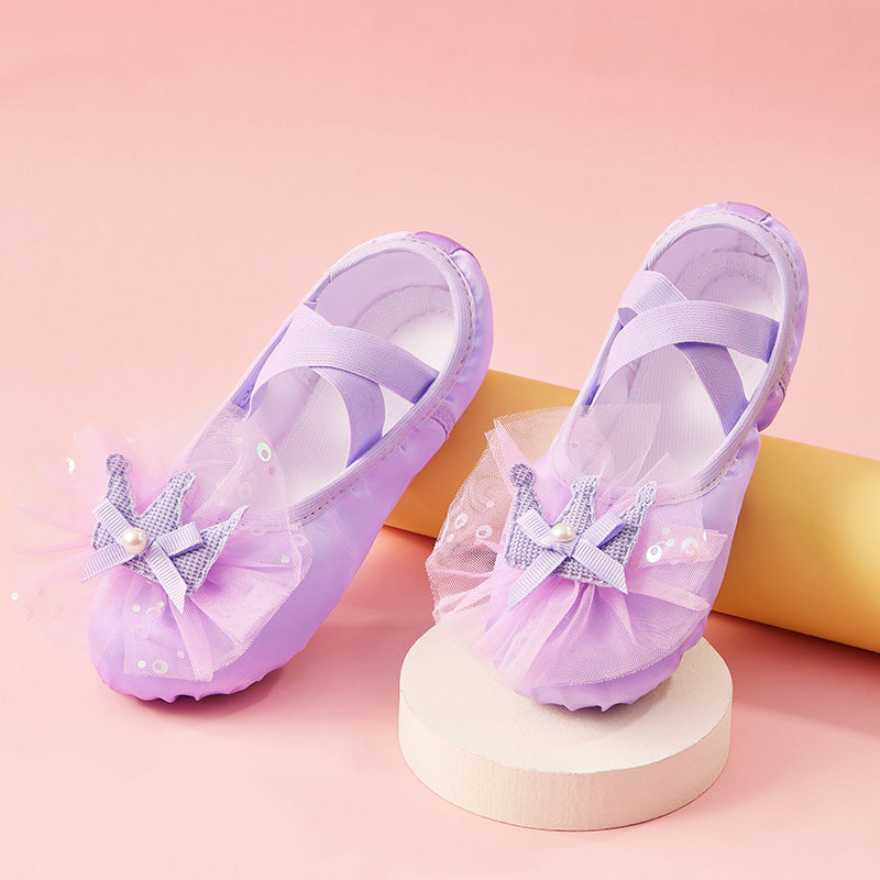 Cute Satin Ballet Shoes for Girls No Drawstring Slip On Dance Practice Ballroom Flat
