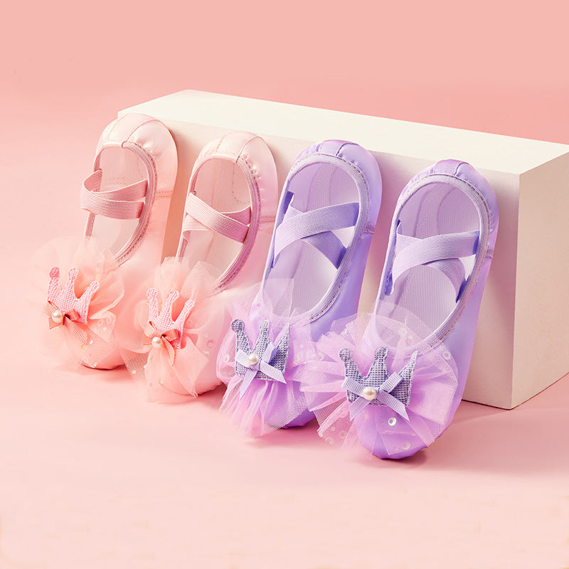 Cute Satin Ballet Shoes for Girls No Drawstring Slip On Dance Practice Ballroom Flat