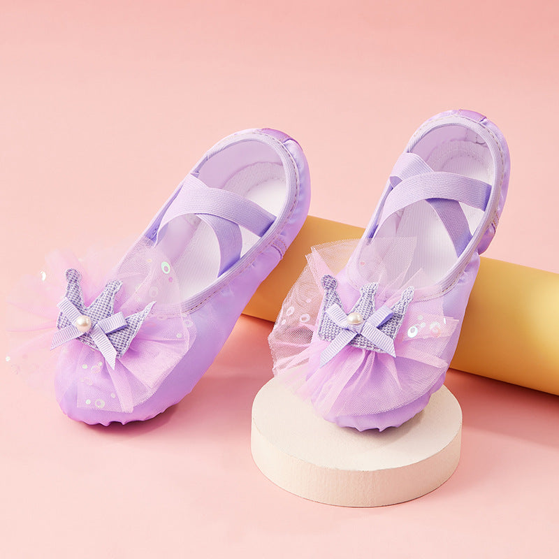 Cute Satin Ballet Shoes for Girls No Drawstring Slip On Dance Practice Ballroom Flat