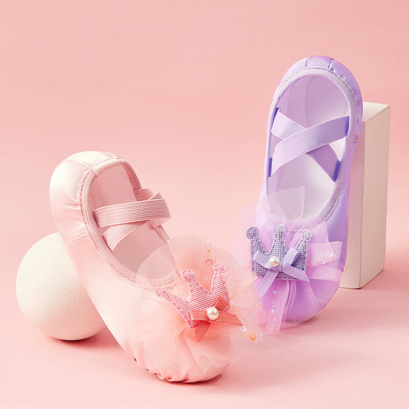 Cute Satin Ballet Shoes for Girls No Drawstring Slip On Dance Practice Ballroom Flat