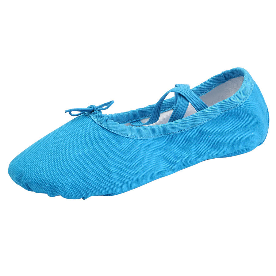 Girls Canvas Split-Sole Ballet Slippers Practice Dancing Yoga Flat Shoes