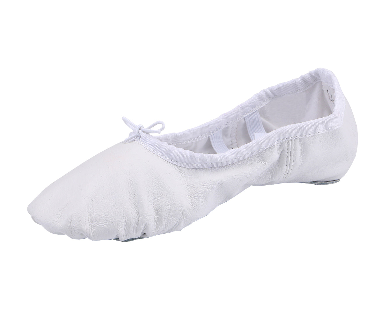 Girls Leather Ballet Shoes Dance Slippers Ballroom Practice Flat with Suede Split-Sole