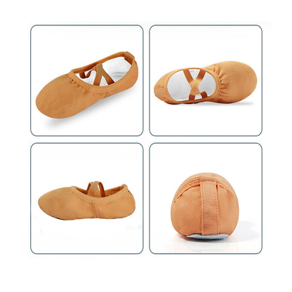Missfiona Girls Ballet Shoes Canvas No-Tie Ballet Slippers Dance Shoes for Toddler/Little Kid/Big Kid/Boy