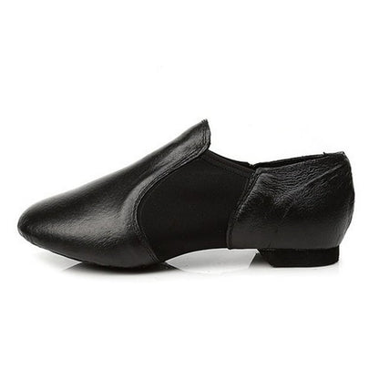 Missfiona PU Leather Jazz Shoes for Girls and Boys Slip-On Dance Shoes for Little Kid/Big Kid