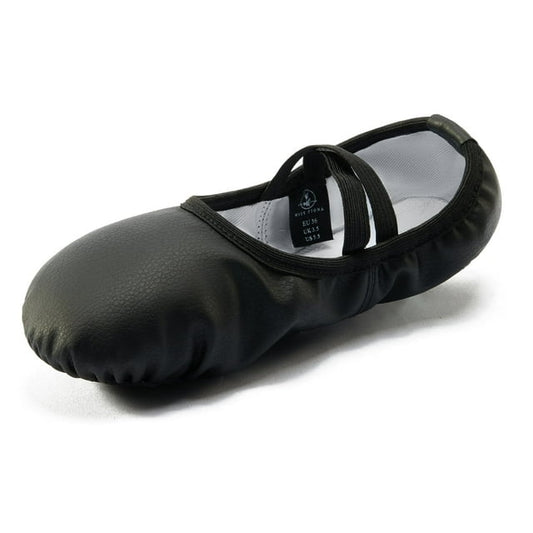 Ballet Soft PU Leather Dance Shoes No-Tie Ballerina Slippers for Women Yoga Shoes