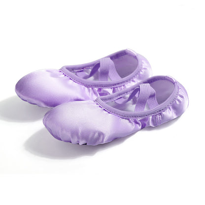 Girls Satin Ballet Shoes for Dancing Split Sole Ballroom Slipper Leather Sole Flat for Women