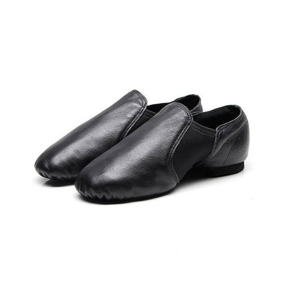 Missfiona PU Leather Jazz Shoes for Girls and Boys Slip-On Dance Shoes for Little Kid/Big Kid