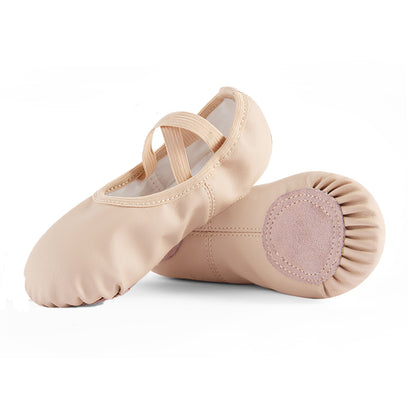Missfiona Girl Ballet Dance Shoes Soft Leather Ballet Slippers For Toddler/Little Kid/Big Kid