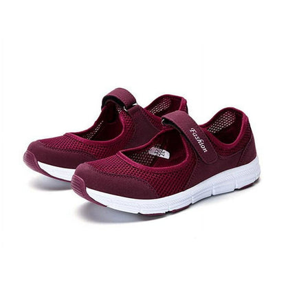 Missfiona Womens Mary Jane Sneakers Walking Shoes Breathable Granny Flat Work Shoes
