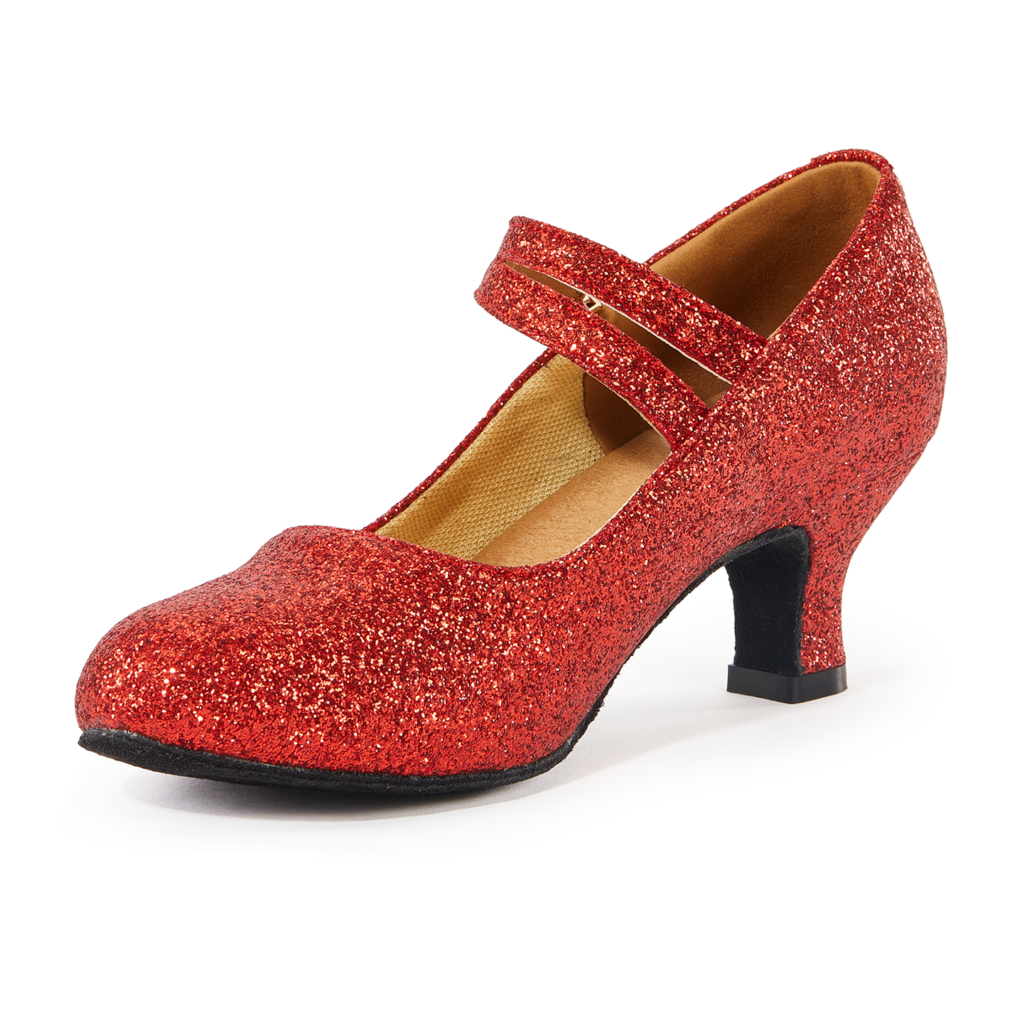 Women's Glitter Latin Ballroom Dance Shoes Pointed-Toe Y Strap Dancing Heels