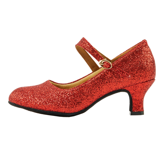 Women's Glitter Latin Ballroom Dance Shoes Pointed-Toe Y Strap Dancing Heels