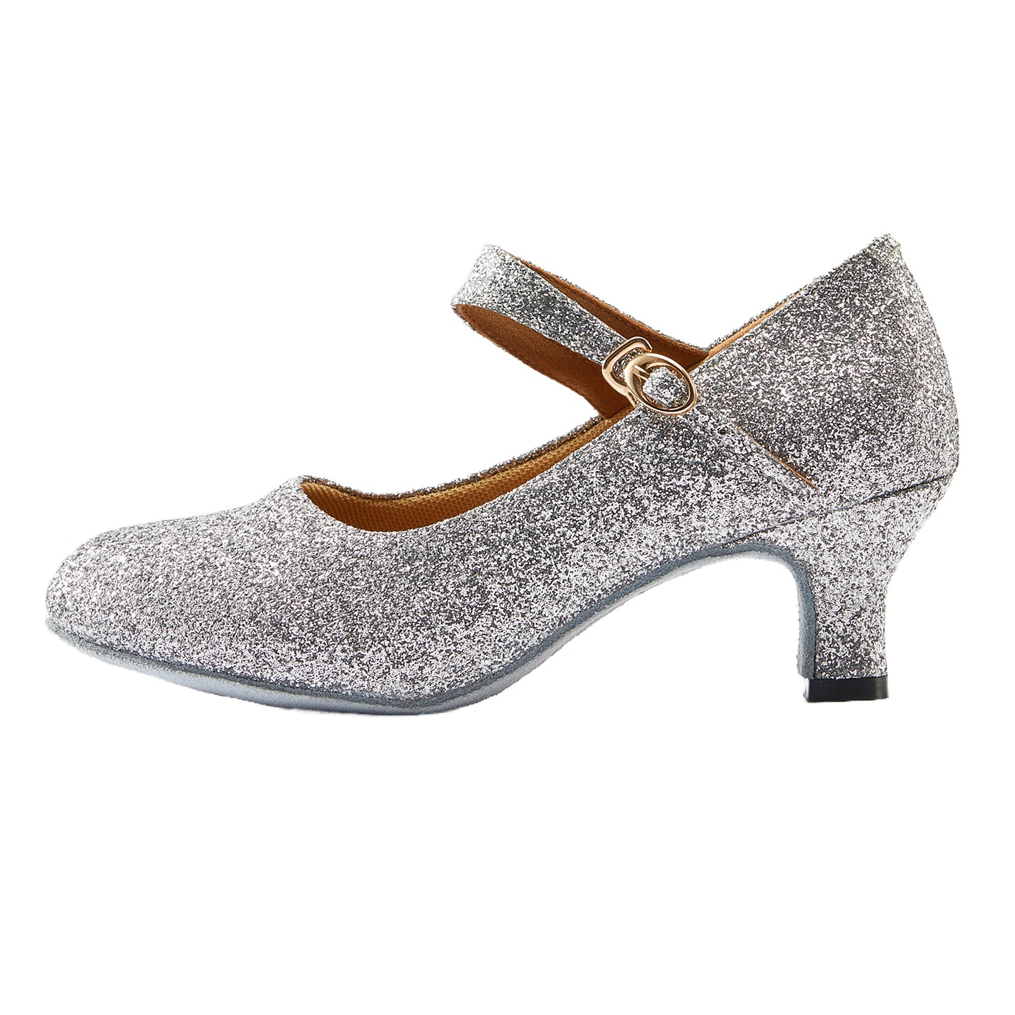 Women's Glitter Latin Ballroom Dance Shoes Pointed-Toe Y Strap Dancing Heels