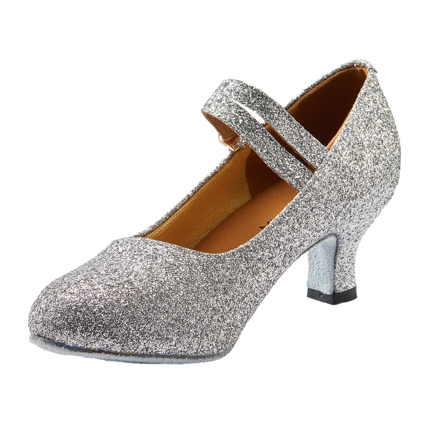 Women's Glitter Latin Ballroom Dance Shoes Pointed-Toe Y Strap Dancing Heels