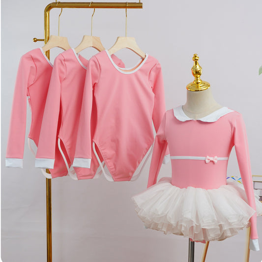 2 Pieces Long Sleeve Dance Ballet Tutu Leotard Dress Ballerina Outfit for Girls Toddler
