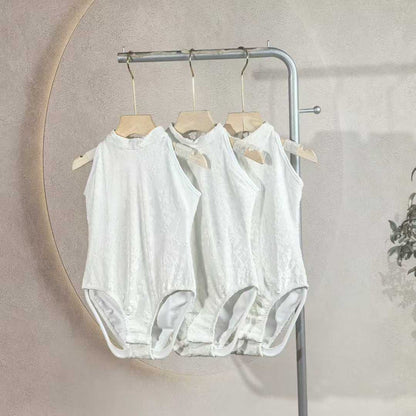 Girls White Lace Ballet Leotard Kids High Neck Tutu Dance Leotard Princess Dress