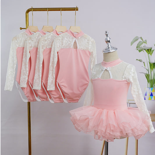 Cheongsam Style High Neck Ballet Leotard Dress Ballerina Costume for Girls Birthday Holiday