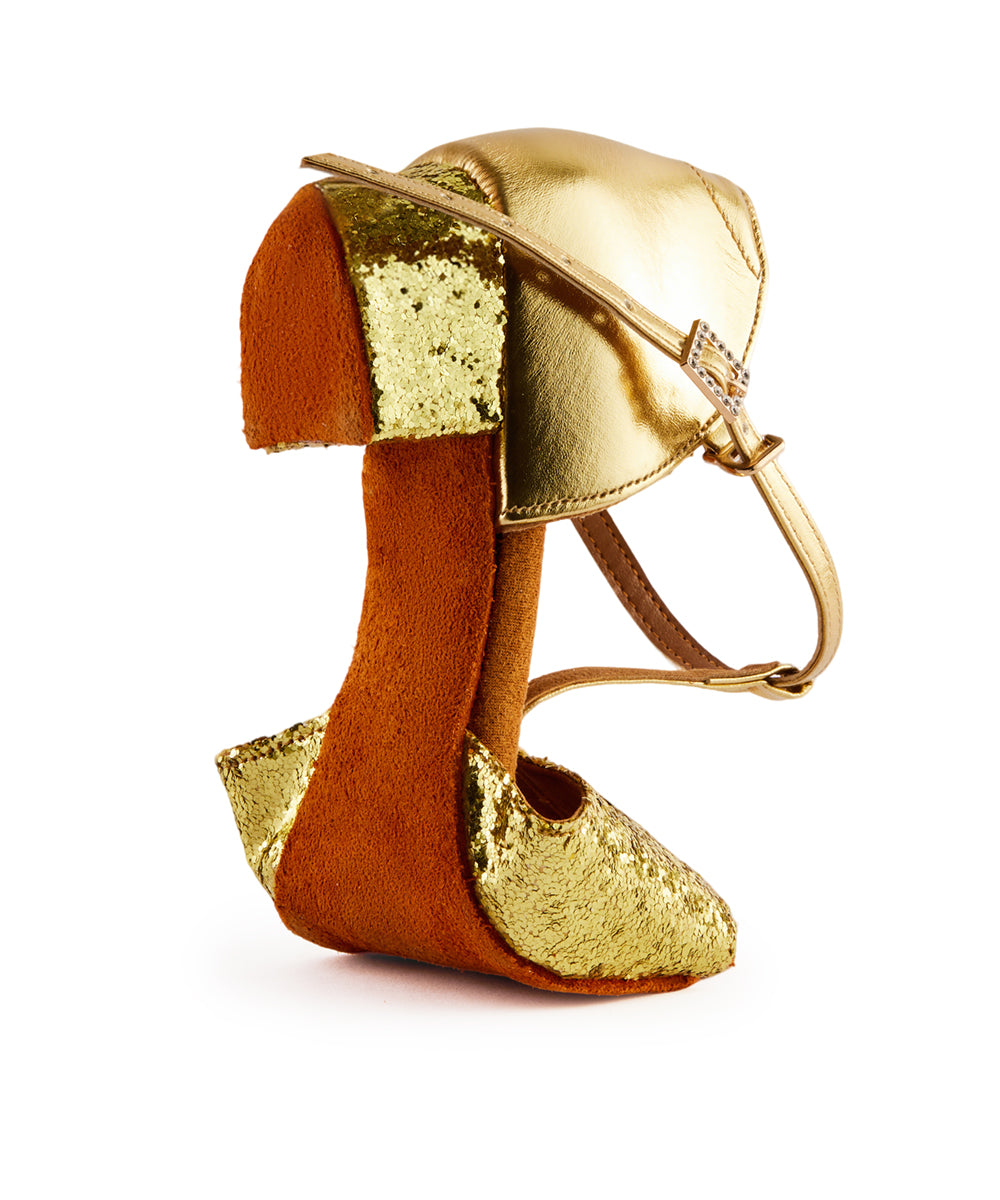 missfiona Girls Glitter T-strap Ballroom Party Dancing Shoes Women Pu Leather Beginner Low Heels