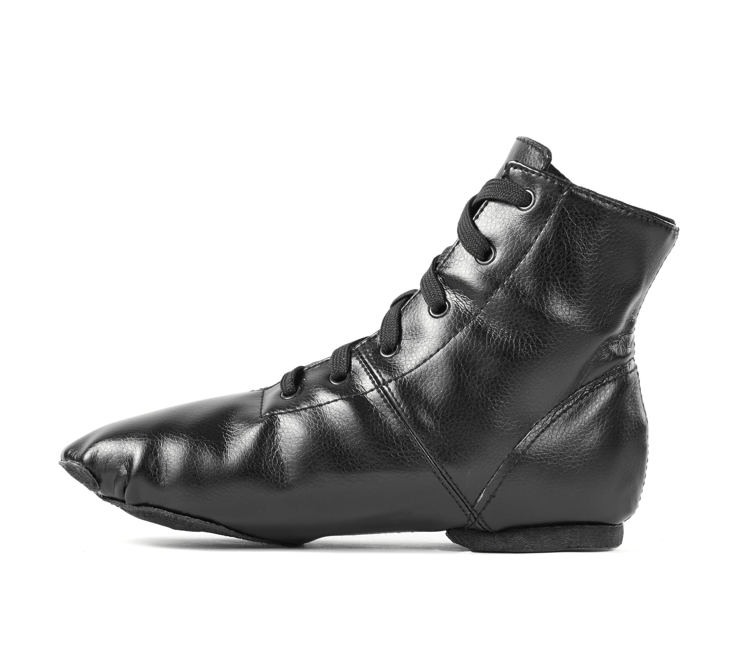 missfiona Jazz Shoes for Woman PU Leather Kids Dance Boots Split Sole Ballroom Dancing Flat