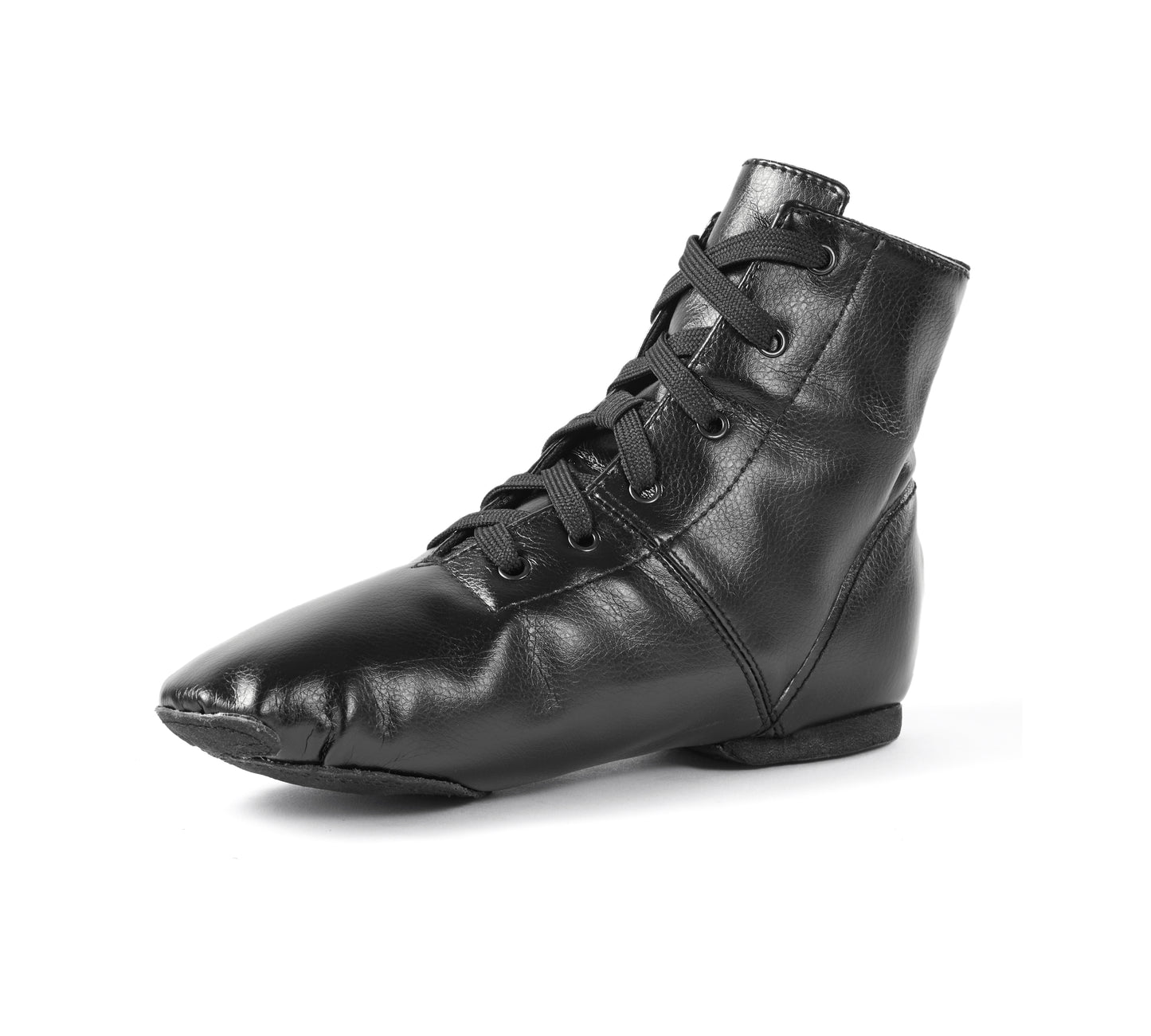 missfiona Jazz Shoes for Woman PU Leather Kids Dance Boots Split Sole Ballroom Dancing Flat