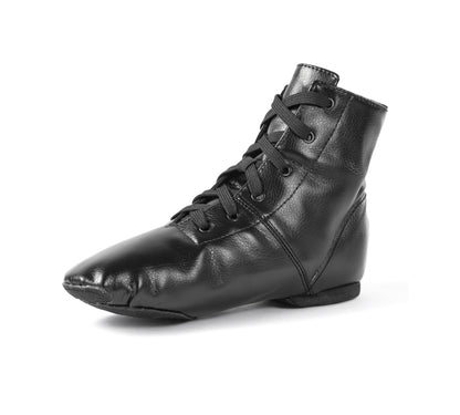 missfiona Jazz Shoes for Woman PU Leather Kids Dance Boots Split Sole Ballroom Dancing Flat