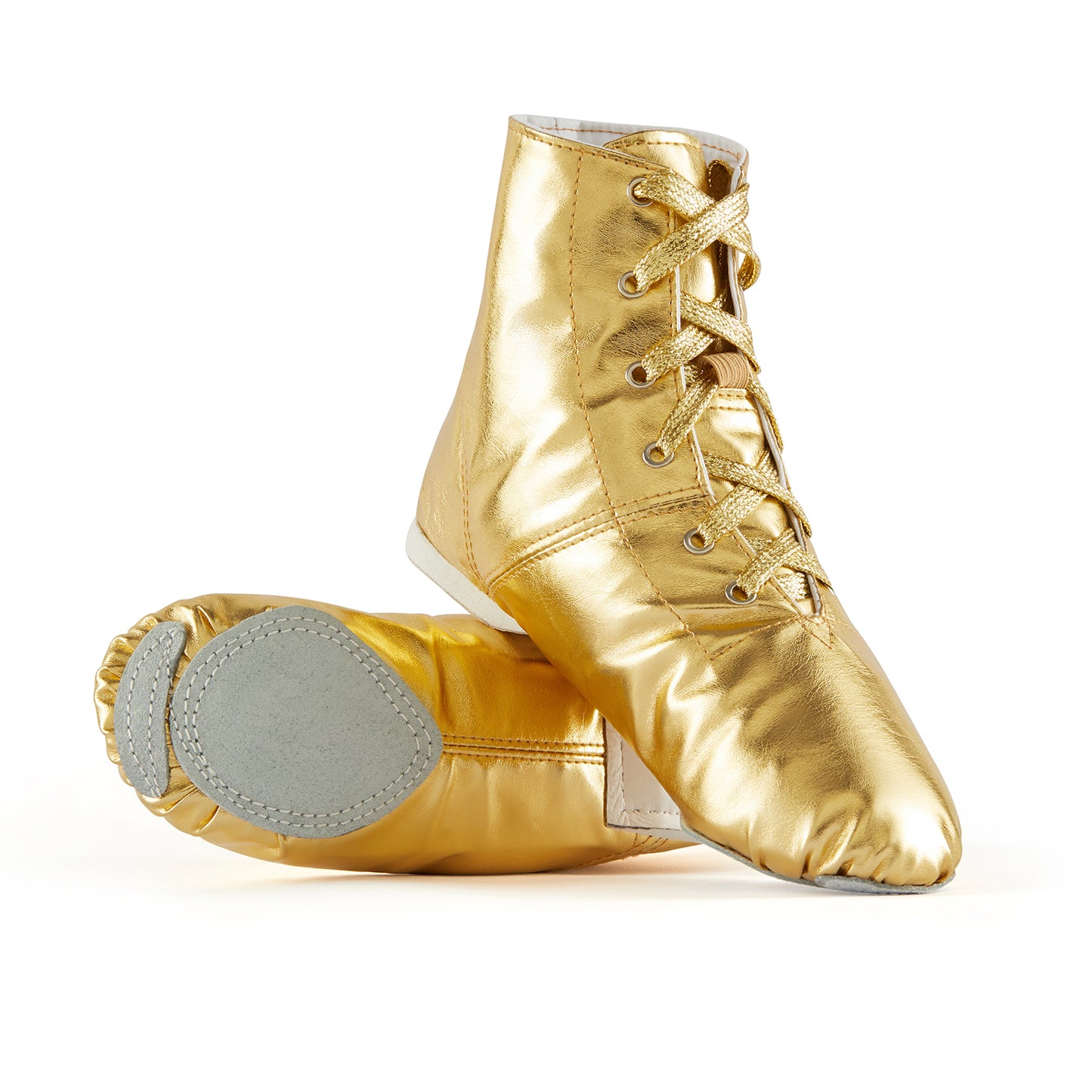 missfiona Jazz Shoes for Woman PU Leather Kids Dance Boots Split Sole Ballroom Dancing Flat