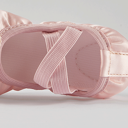 missfiona Pink Satin Ballet Dance Shoes for Girls Kids Bowkot Dancing Slippers for Women