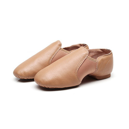 missfiona Leather Jazz Shoes Womens Slip On Dance Boots Ballroom Flat for Kids/Men